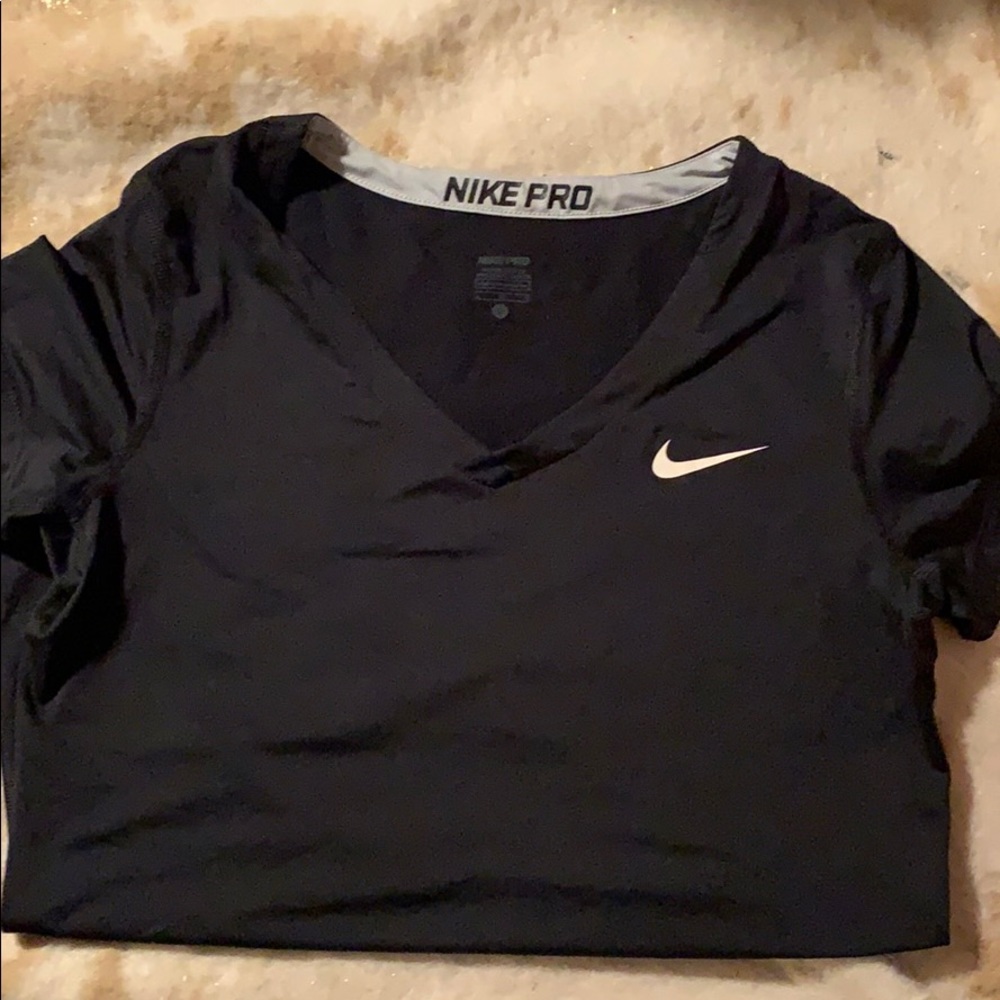 Nike Pro Dri Fit V-Neck Short Sleeve Shirt- L